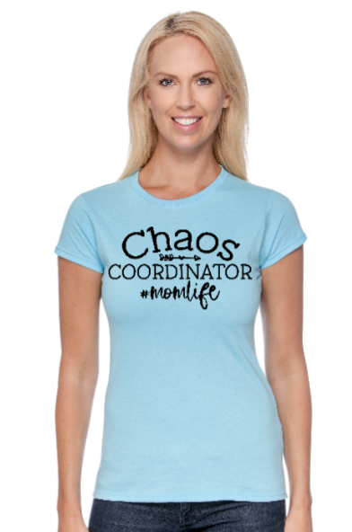 Chaos Coordinator #momlife Regular & Plus Graphic Tee in Black or White Lettering