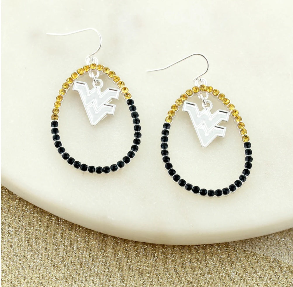 WV Crystal Logo Earrings