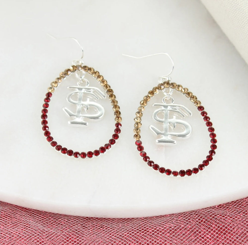 Your Favorite Collegiate Team's Crystal Loop Earrings