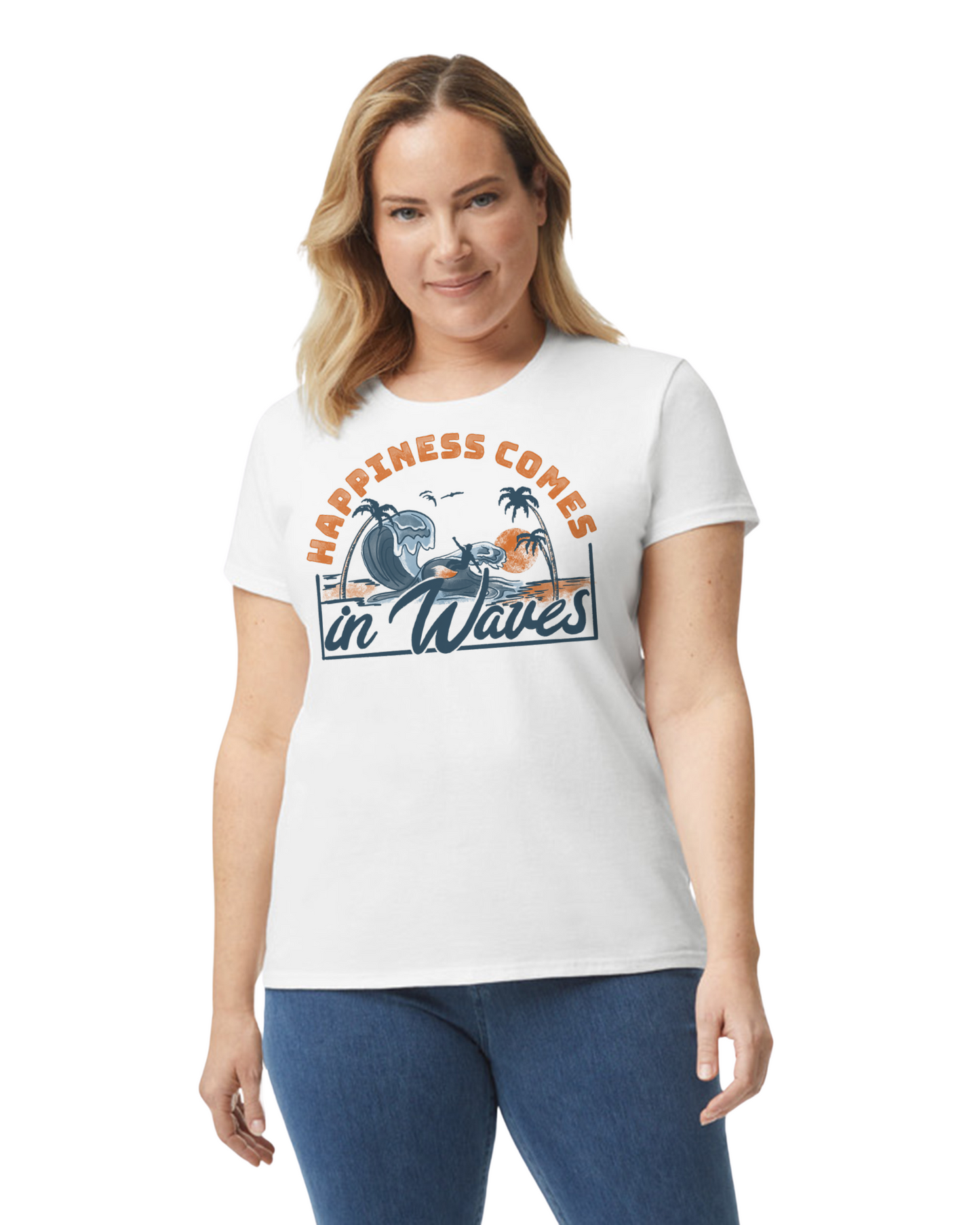 Happiness Comes in Waves Tee