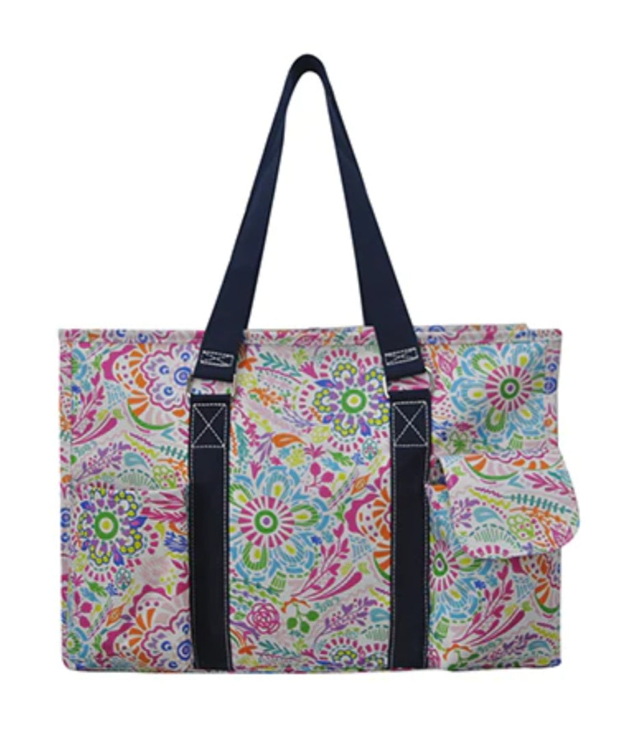 Wild Flower Zippered Caddy Organizer Bag