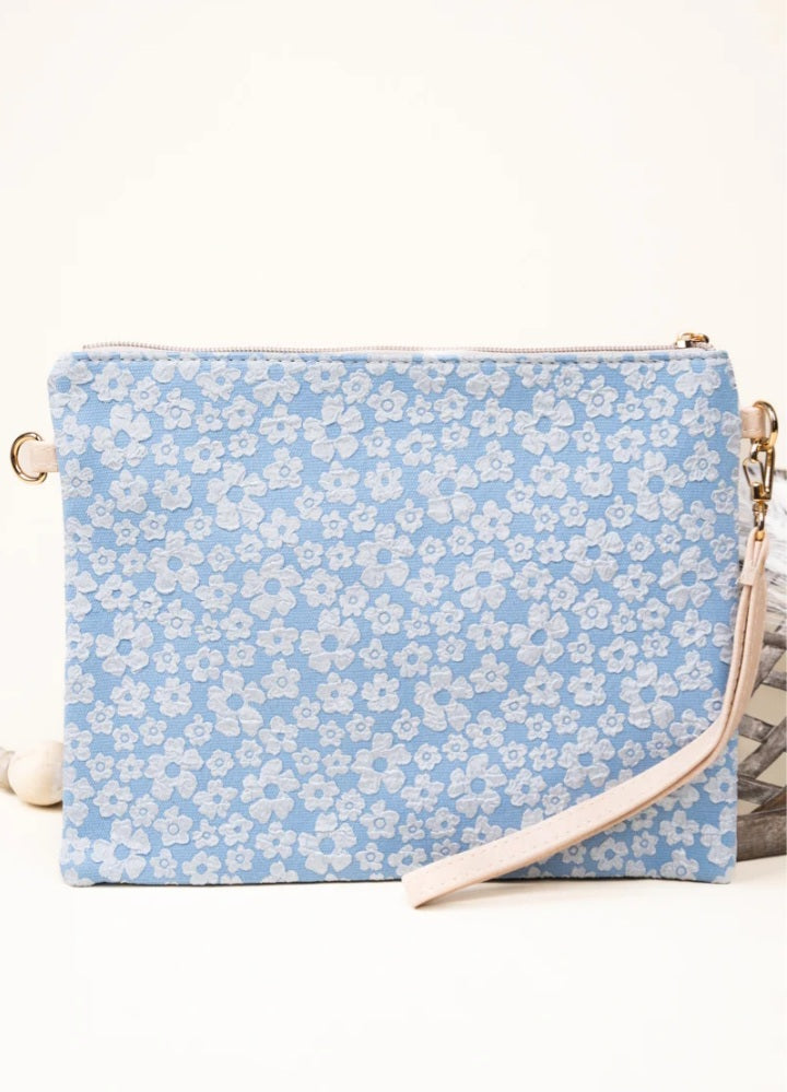 Spring Meadow Blue Crossbody Clutch