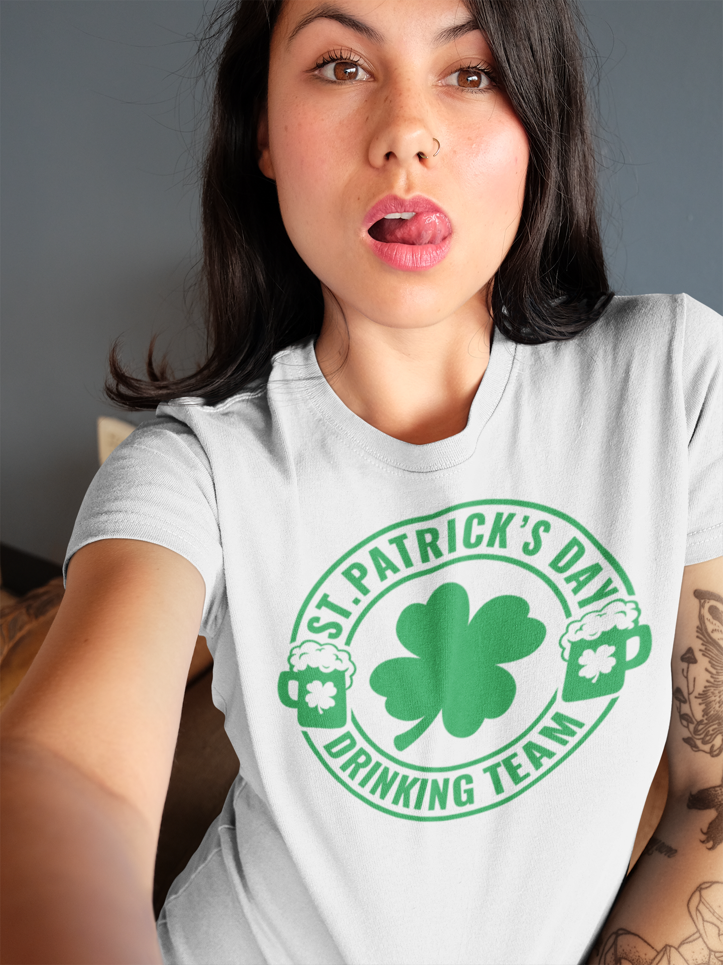 St. Patrick's Day Drinking Team Regular & Plus Long or Short Sleeve Tee Shirt