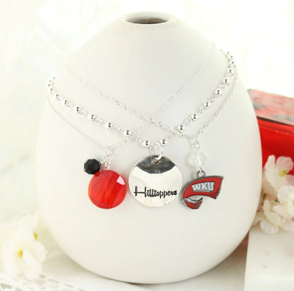 Your Favorite Collegiate Team's Disc Logo & Slogan Cluster Necklace