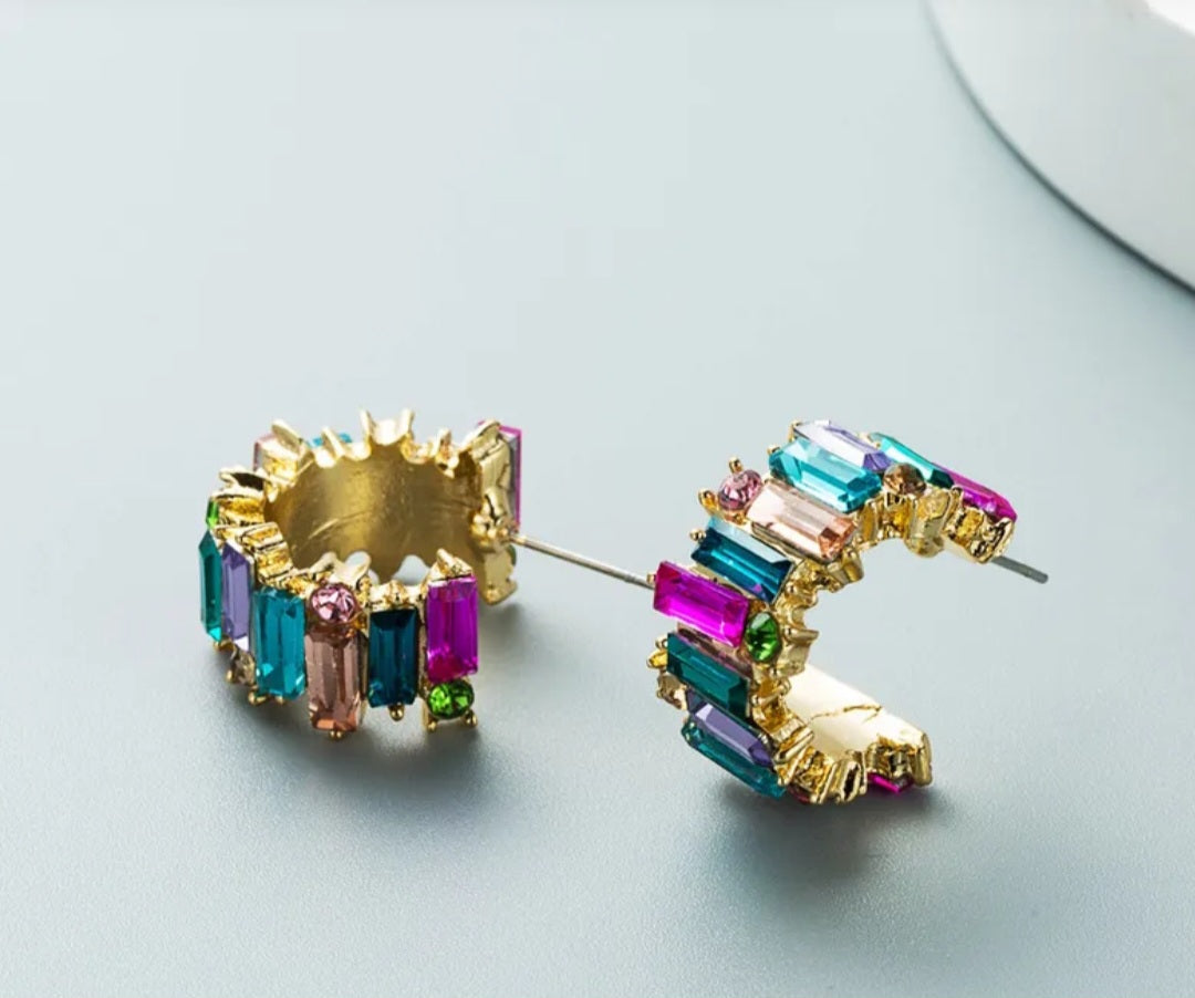 Multicolor C Shaped women's Fashion Earrings