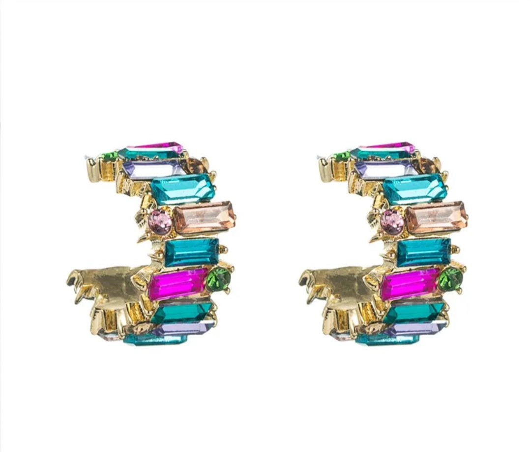 Multicolor C Shaped women's Fashion Earrings