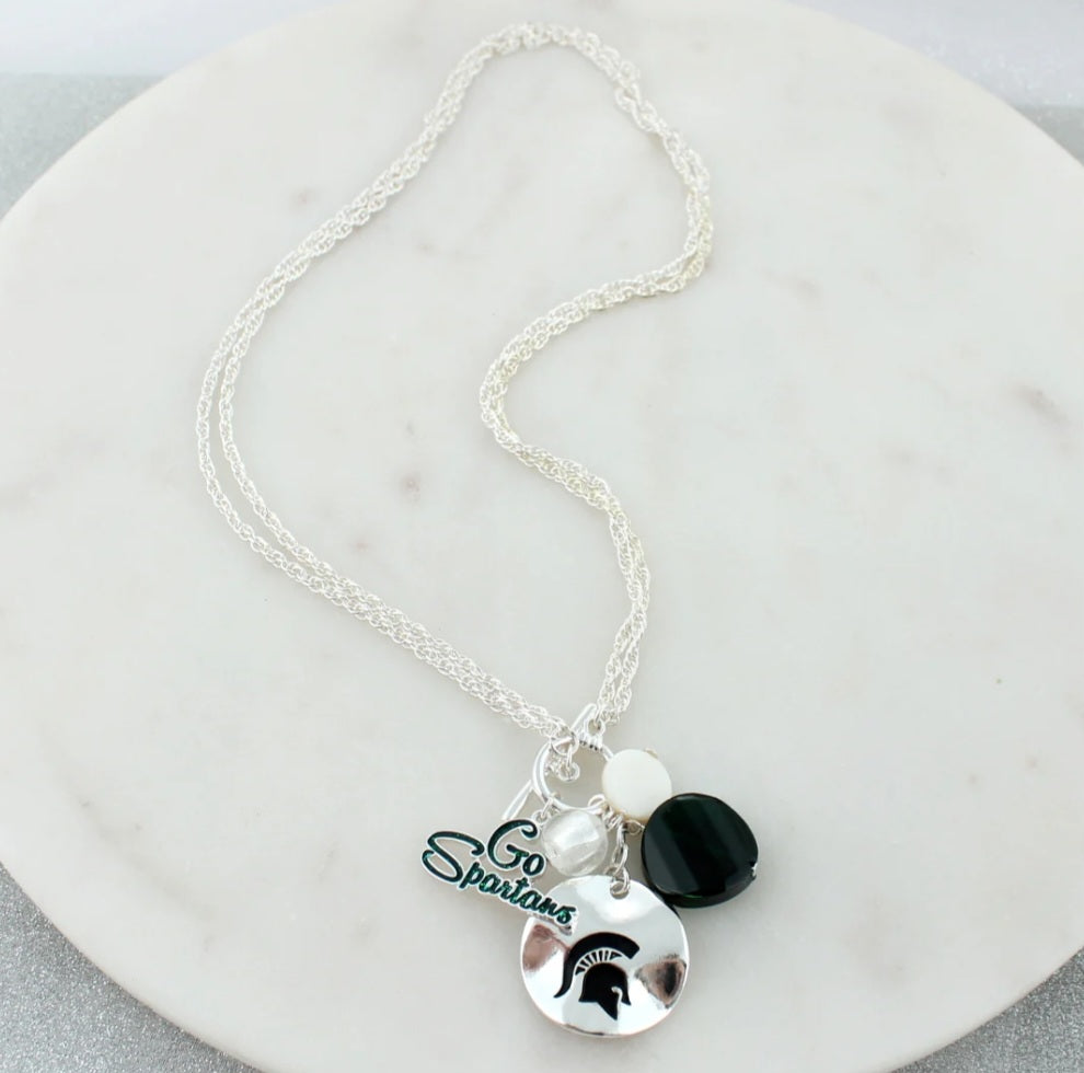 Your Favorite Collegiate Team's Disc Logo & Slogan Cluster Necklace