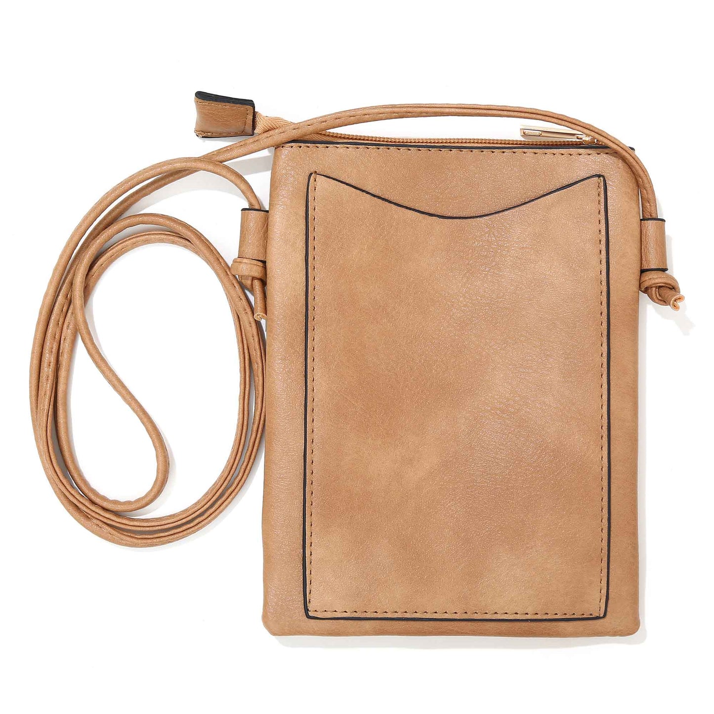 Beige - Birds and Flower Lacer Cut Crossbody cellphone bag