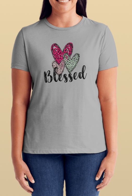 Blessed with Hearts Regular & Plus Graphic Tee