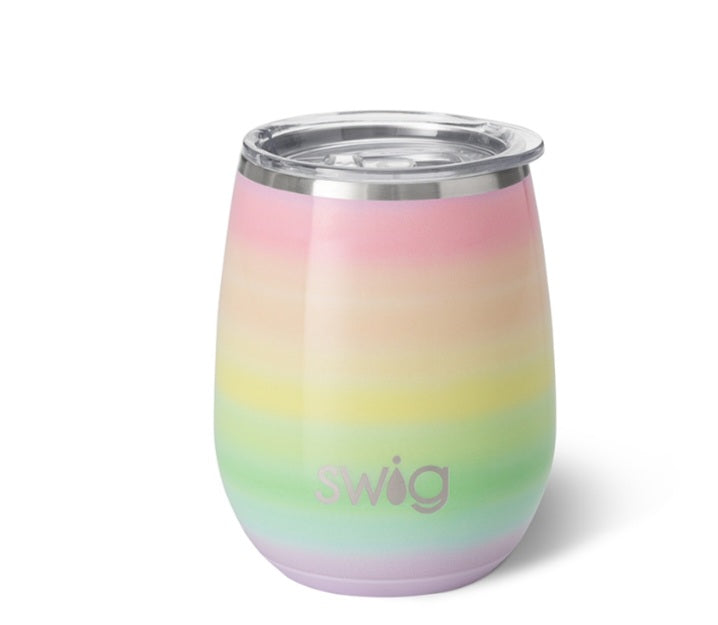 Over the Rainbow Stemless Wine Cup 14 0z