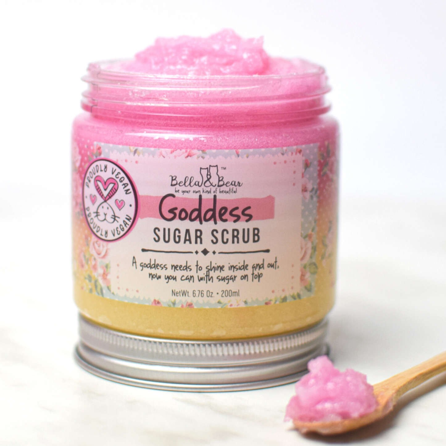 Goddess Sugar Scrub, Body Scrub, with added Soap 6.7oz