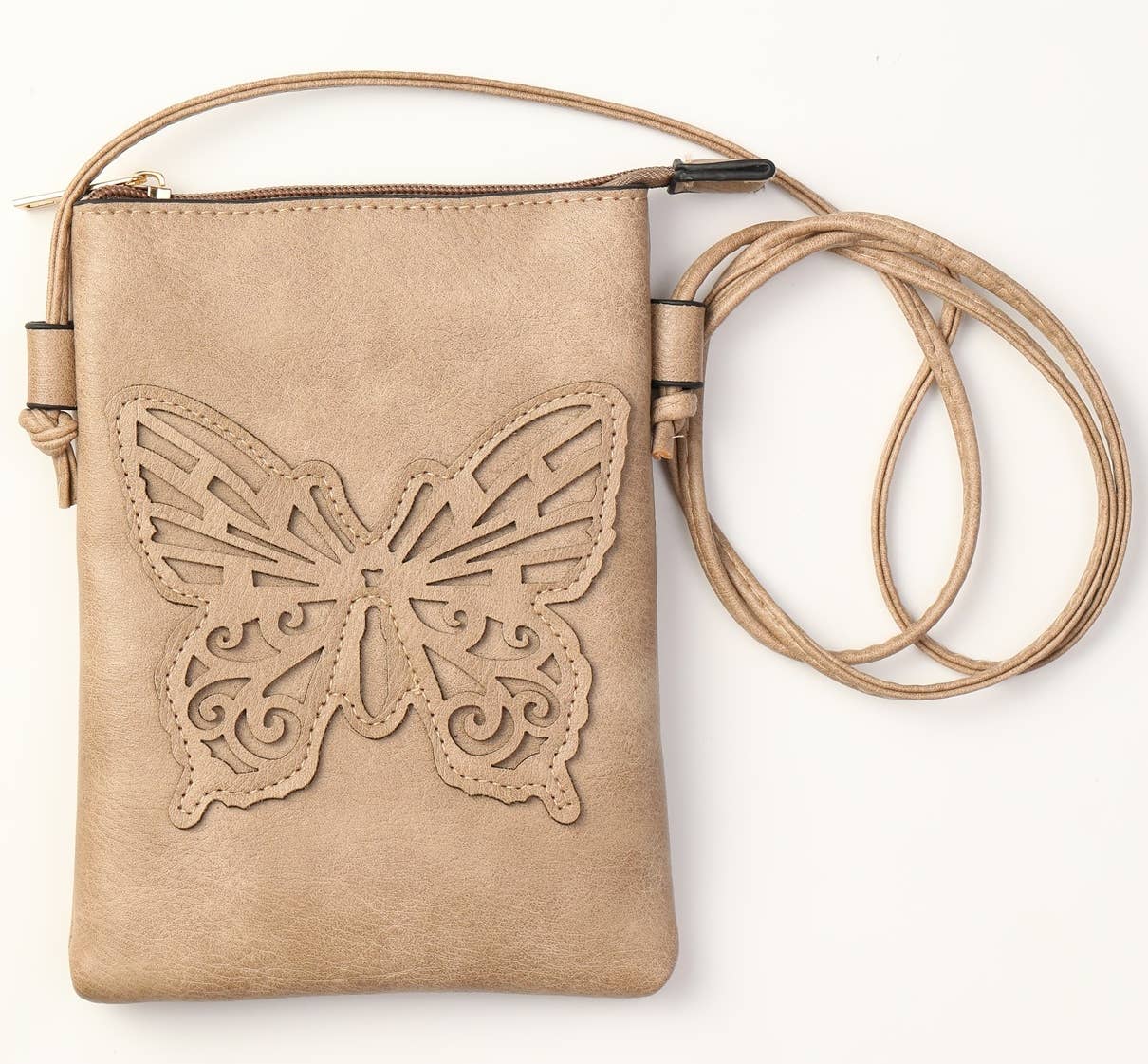 Sand - Butterfly Cut Crossbody Bag