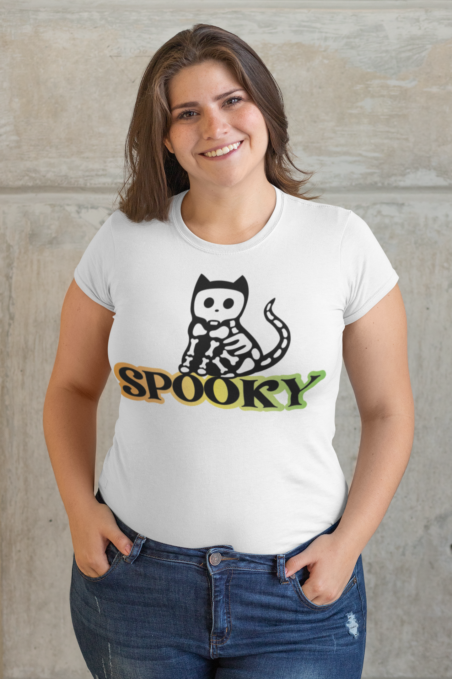 Spooky Cat in Color Regular & Plus Long or Short Sleeve Graphic Tee