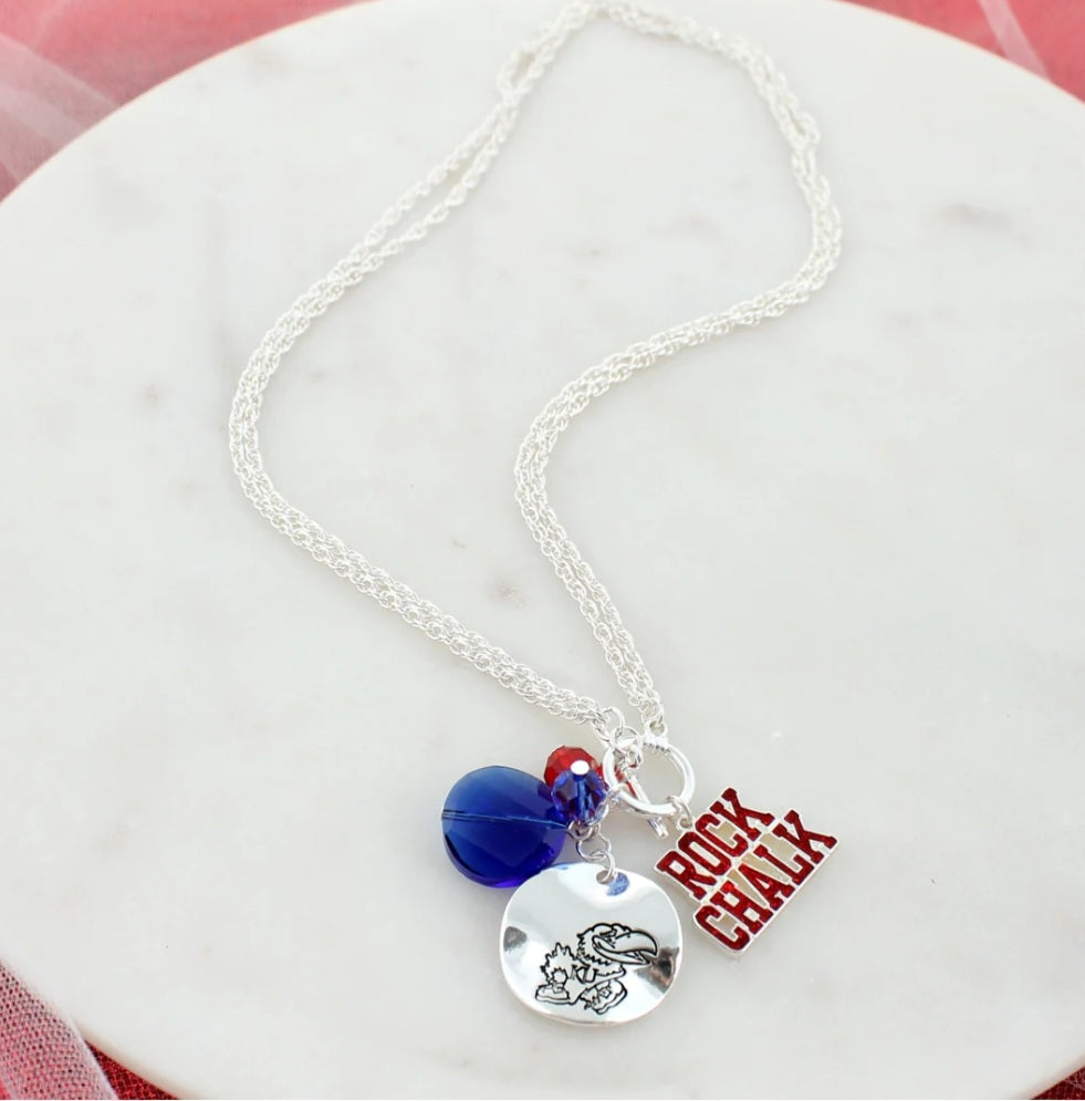 Your Favorite Collegiate Team's Disc Logo & Slogan Cluster Necklace