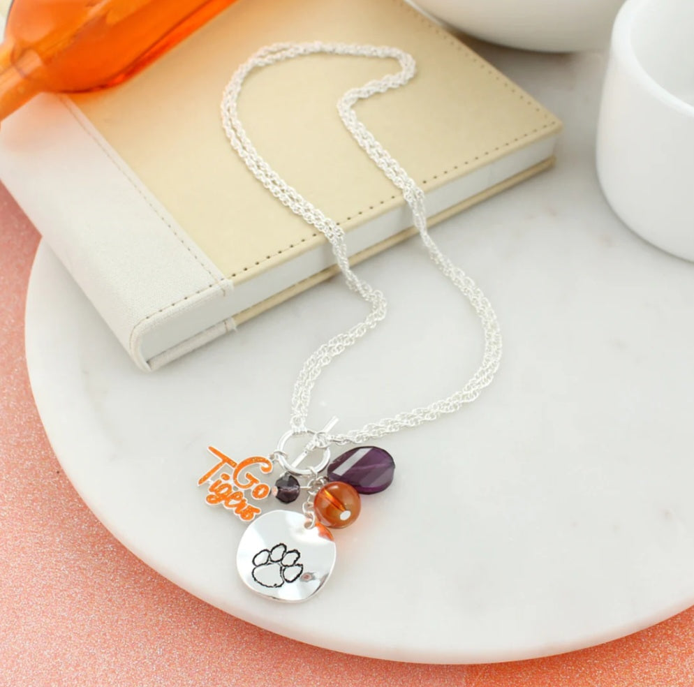 Your Favorite Collegiate Team's Disc Logo & Slogan Cluster Necklace