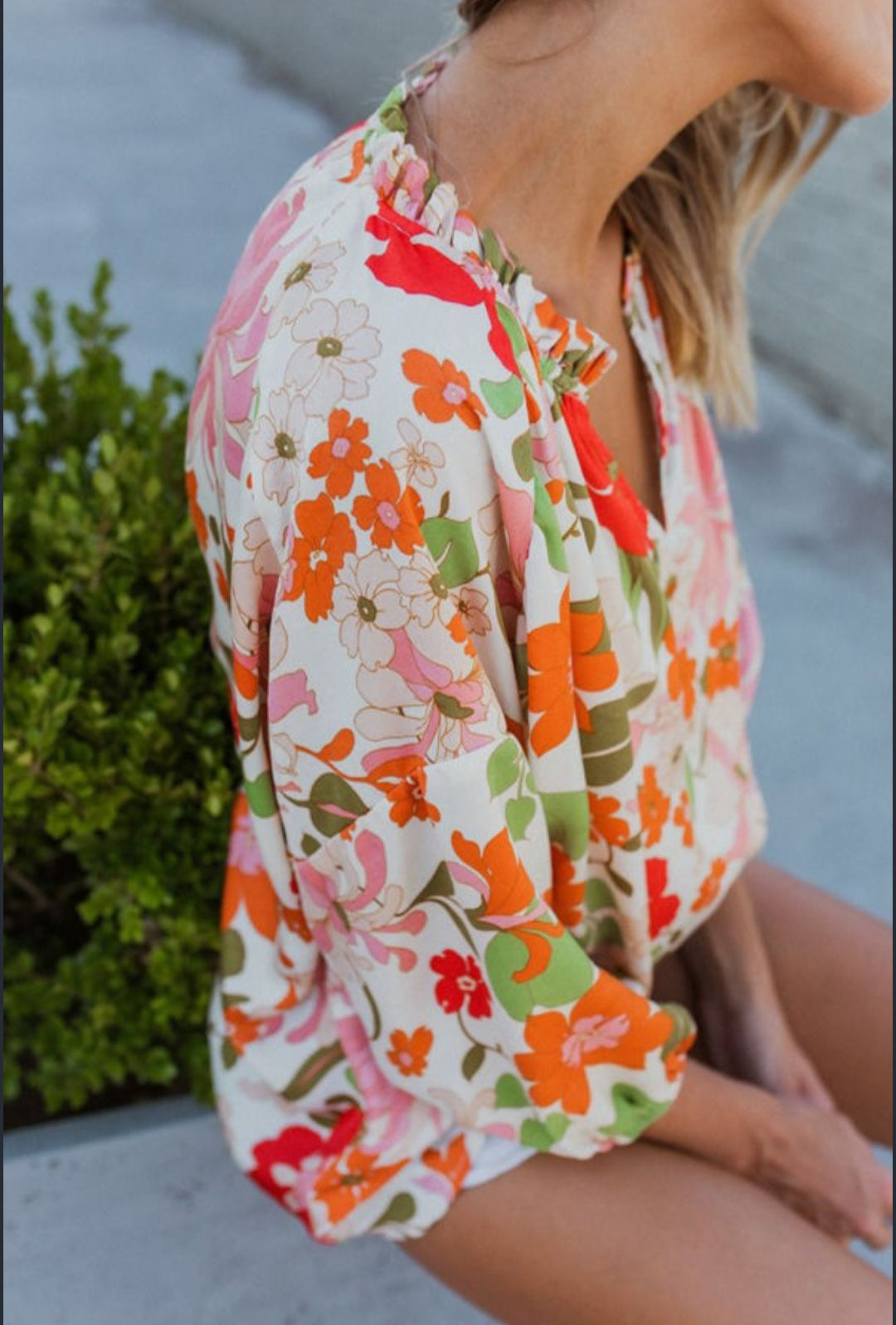 Orange Blooming Flowers Top