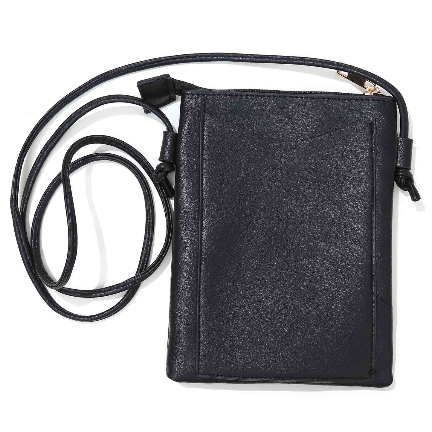 BLACK - CIRCLE CUT CROSSBODY BAG WITH FLIP COVER