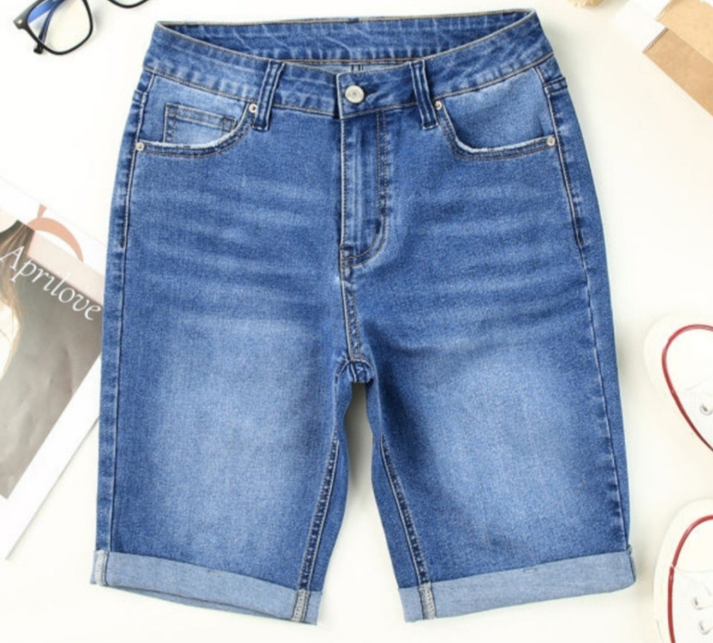 Denim Bermuda Shorts