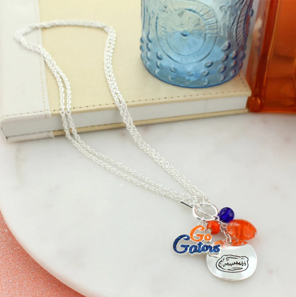 Your Favorite Collegiate Team's Disc Logo & Slogan Cluster Necklace