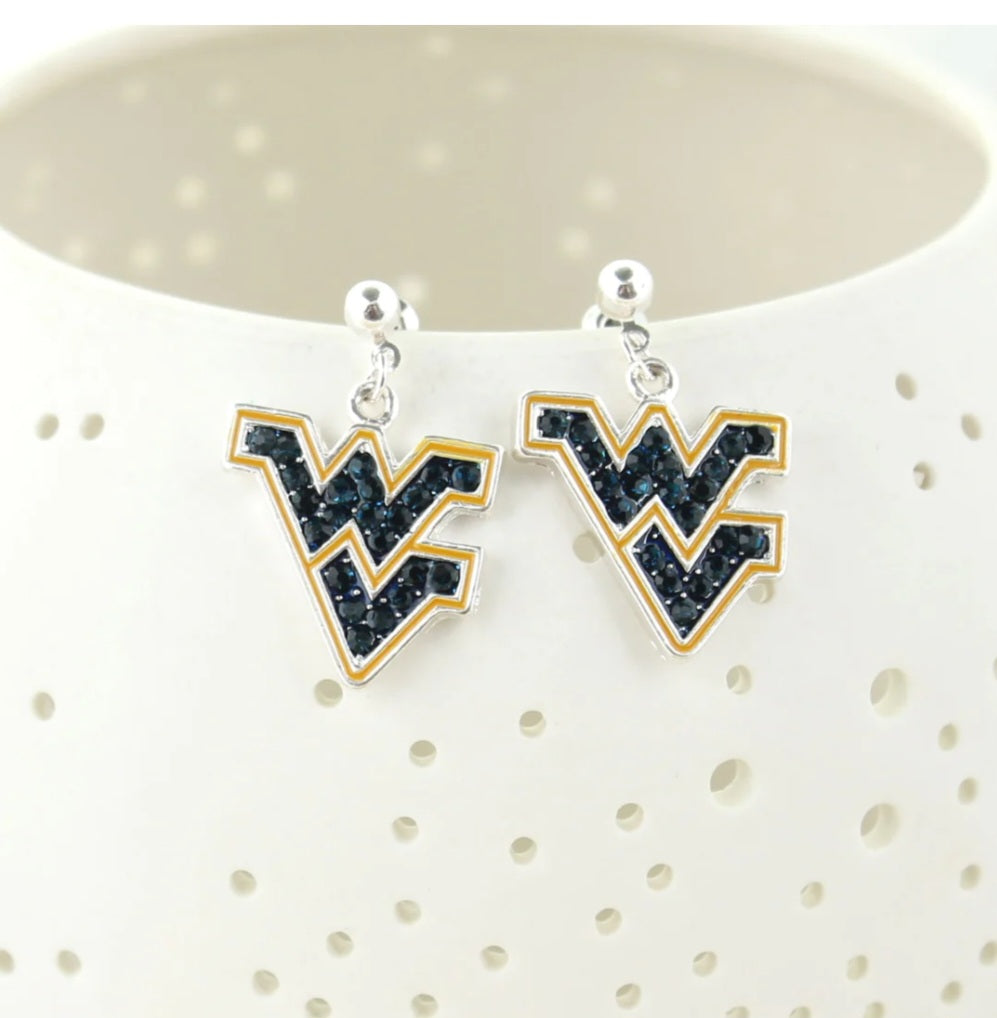 WV Crystal Logo Earrings