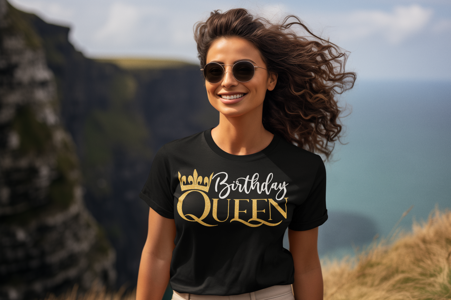 Birthday Queen Regular & Plus Long or Short Sleeve Graphic Tee