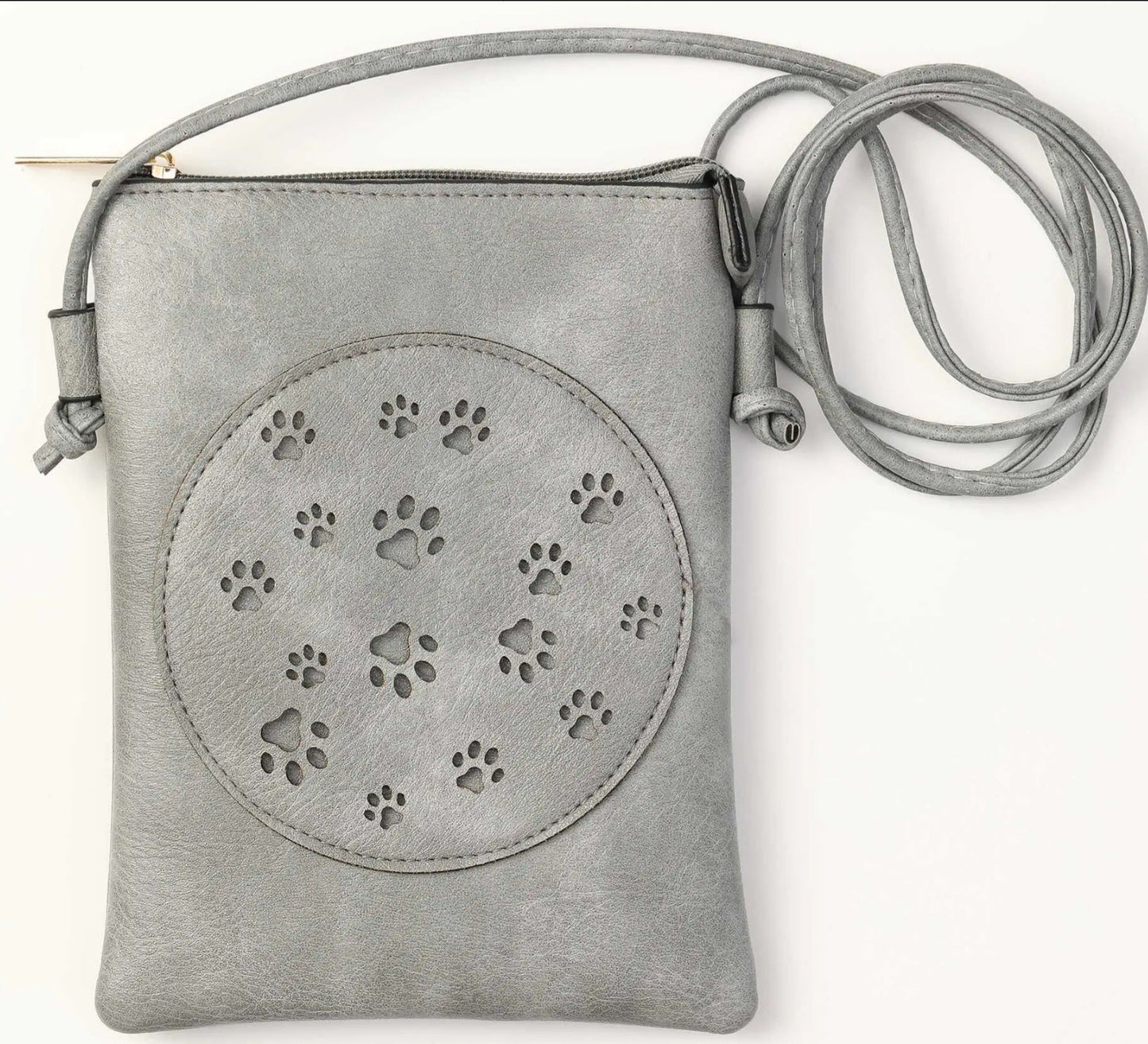Grey Paw Crossbody Bag