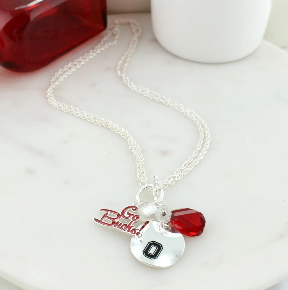 Your Favorite Collegiate Team's Disc Logo & Slogan Cluster Necklace