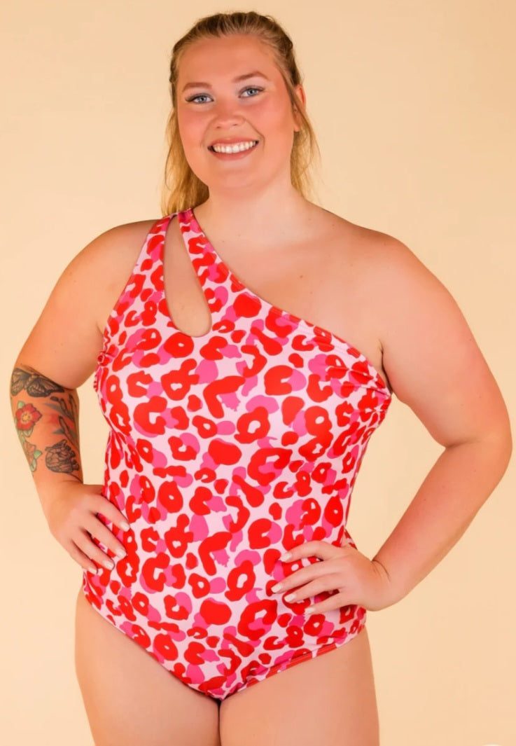 The Victoria Pink & Leopard One Piece Bathing Suit