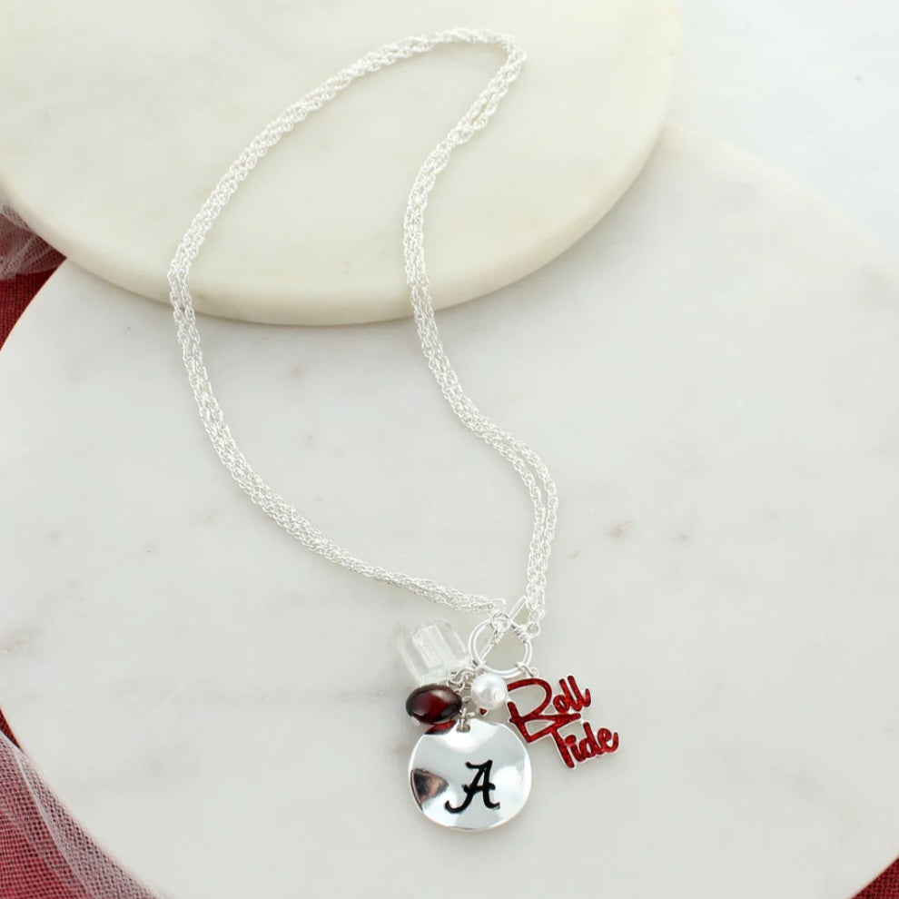 Your Favorite Collegiate Team's Disc Logo & Slogan Cluster Necklace