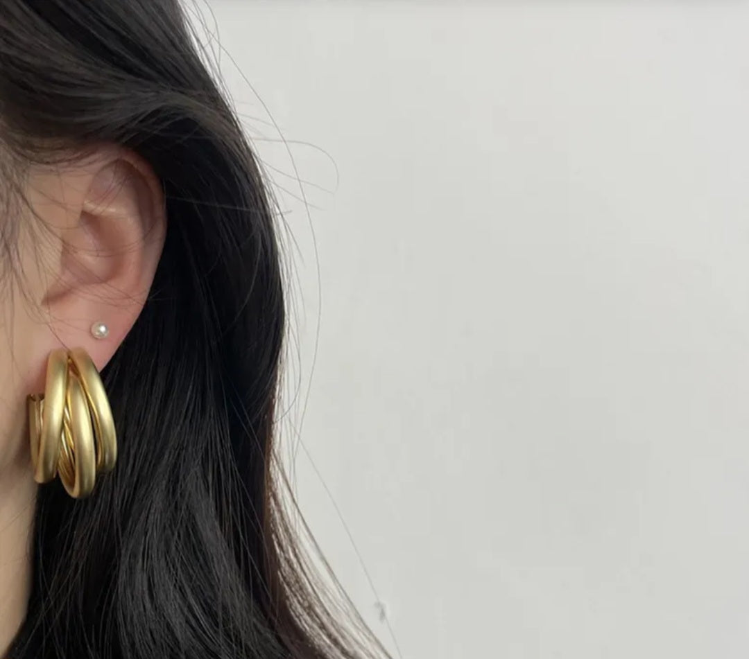 Totally Tubular Gold & Silver Earrings