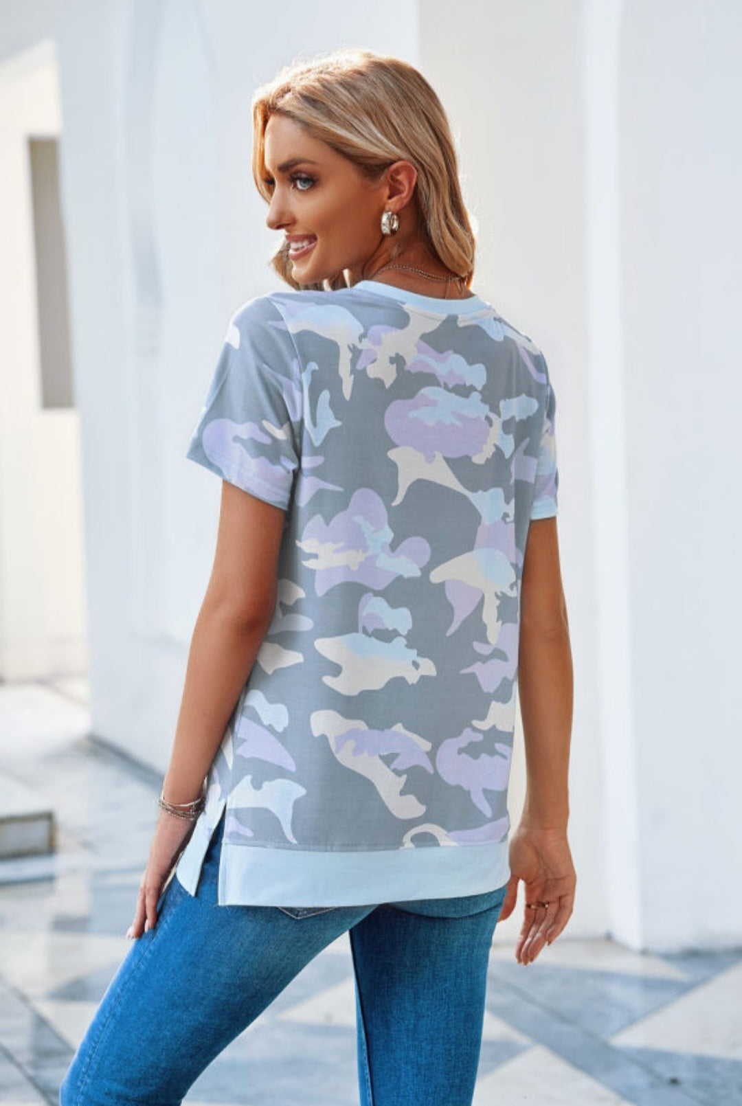 Womens Short Sleeve Camo Shirt