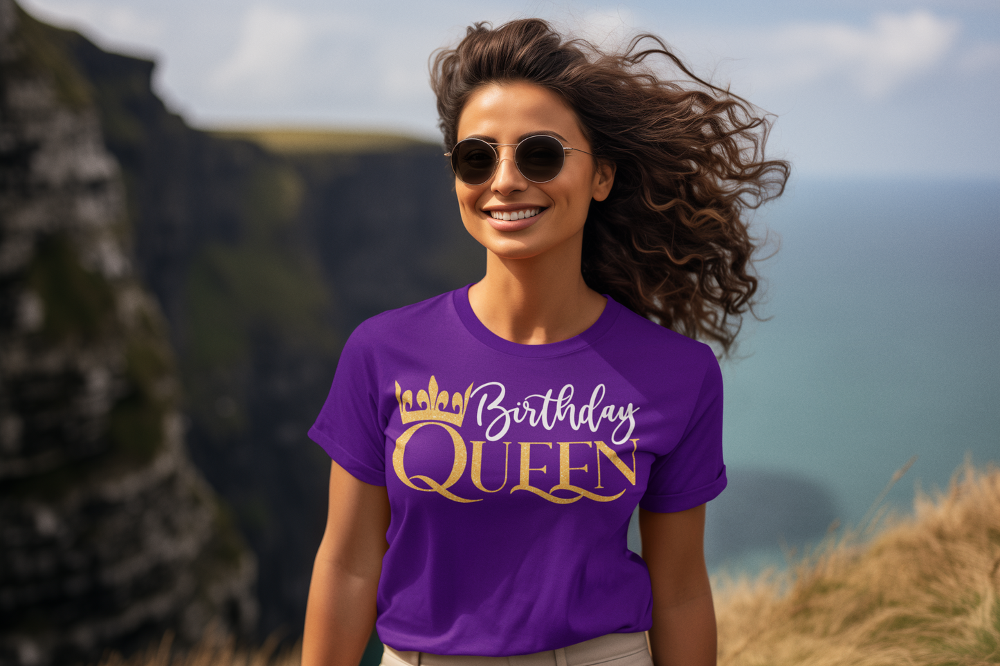 Birthday Queen Regular & Plus Long or Short Sleeve Graphic Tee