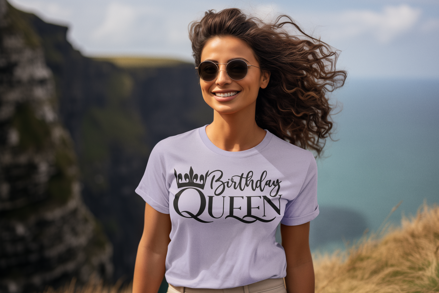 Birthday Queen Regular & Plus Long or Short Sleeve Graphic Tee