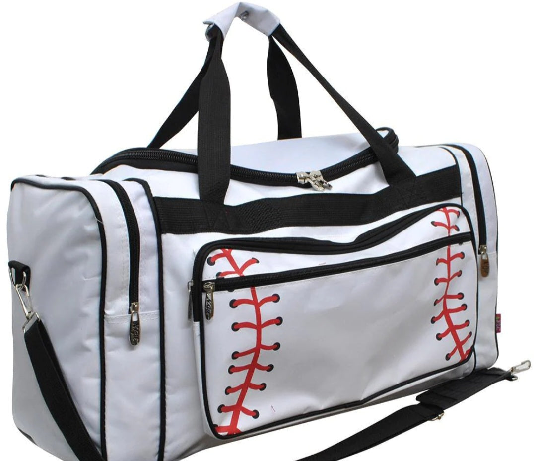 White 23" Baseball Weekender Duffel Bag