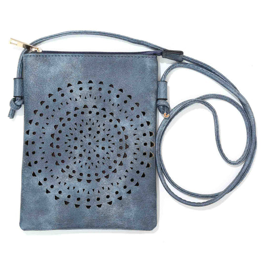 NAVY - CIRCLE CUT CROSSBODY BAG WITH FLIP COVER