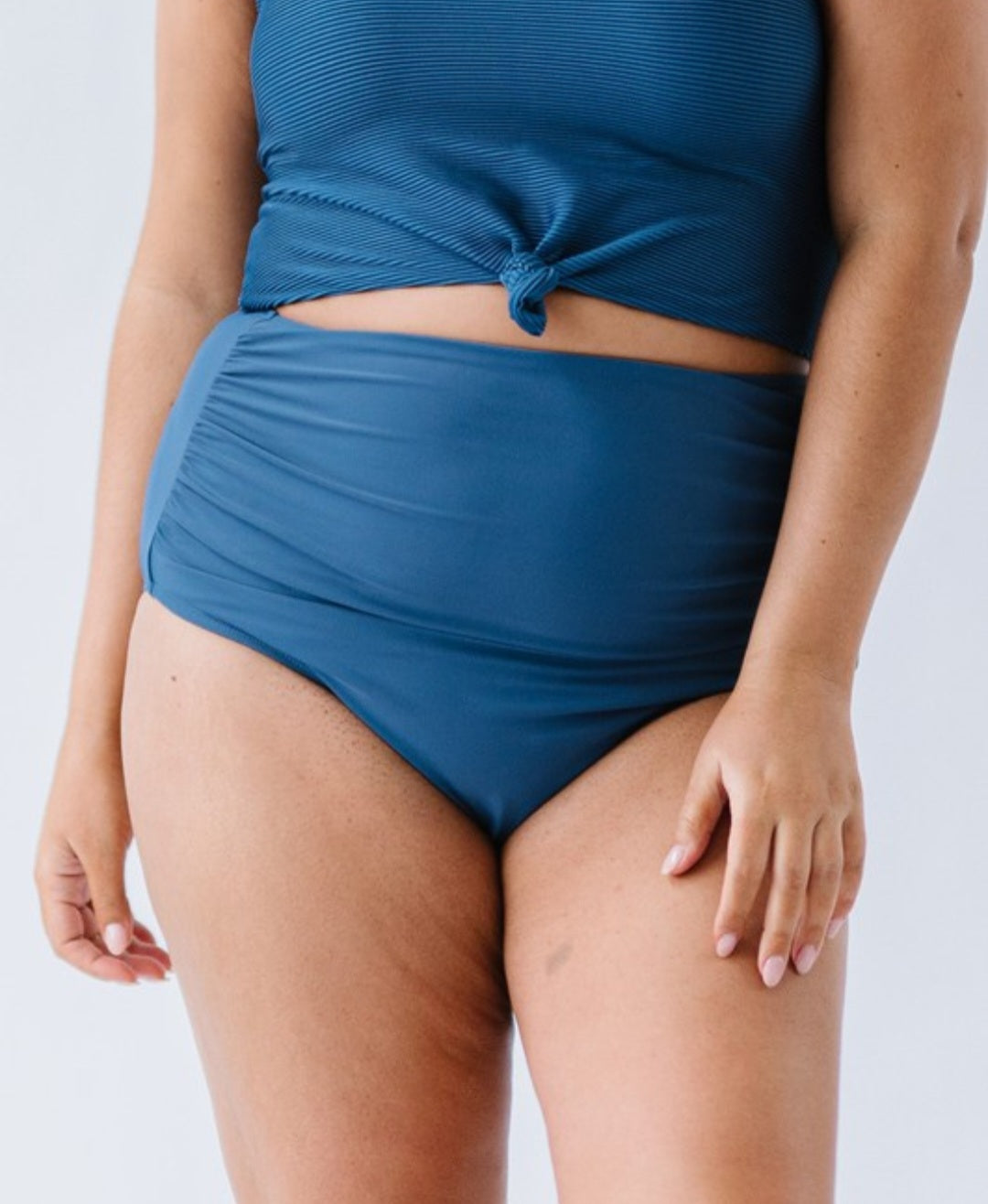 Ocean Blue Ruched Swim Bottoms