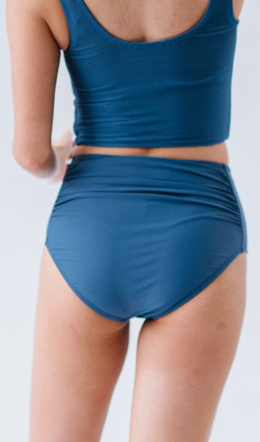 Ocean Blue Ruched Swim Bottoms