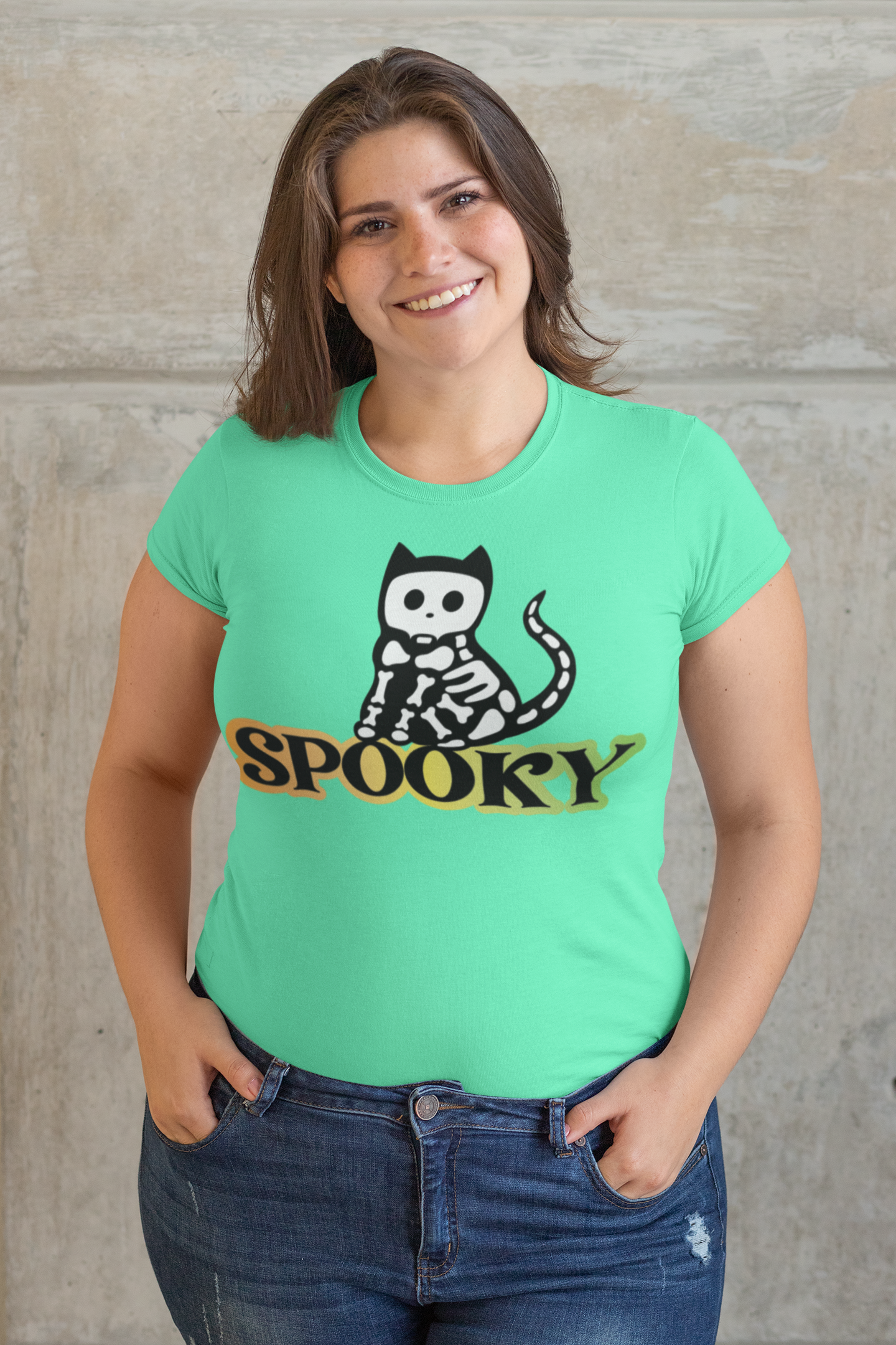 Spooky Cat in Color Regular & Plus Long or Short Sleeve Graphic Tee