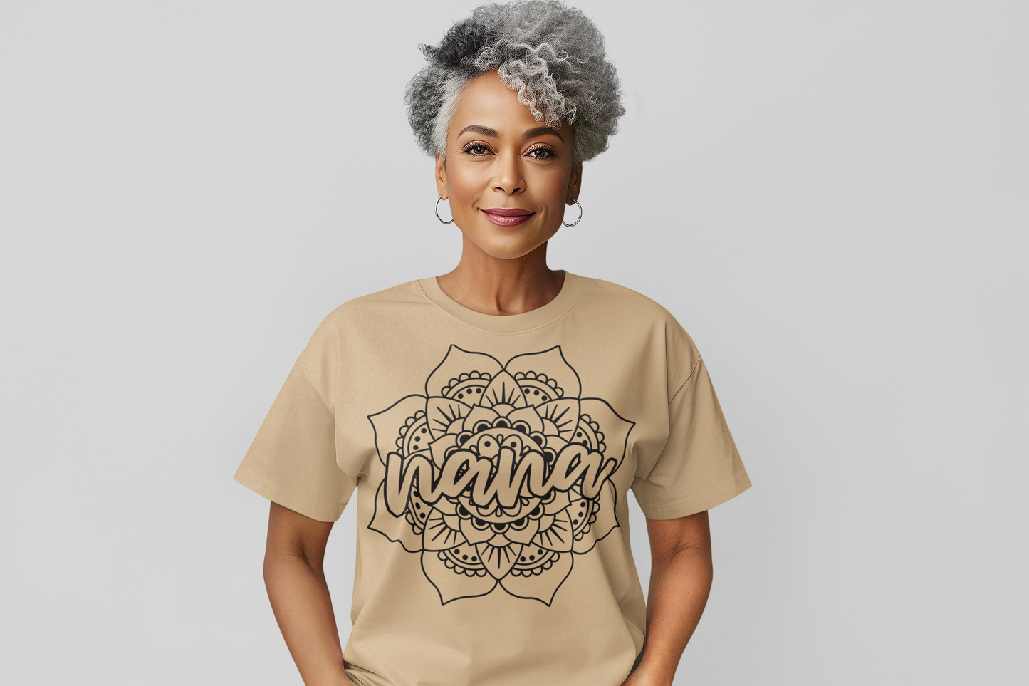 Nana Floral Black Lettering Graphic Tee