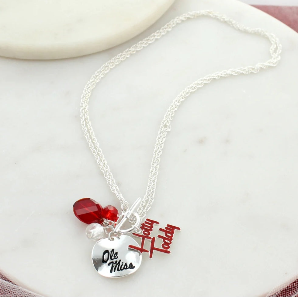 Your Favorite Collegiate Team's Disc Logo & Slogan Cluster Necklace