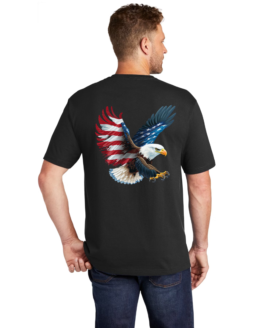 American Eagle on Black Graphic Tee