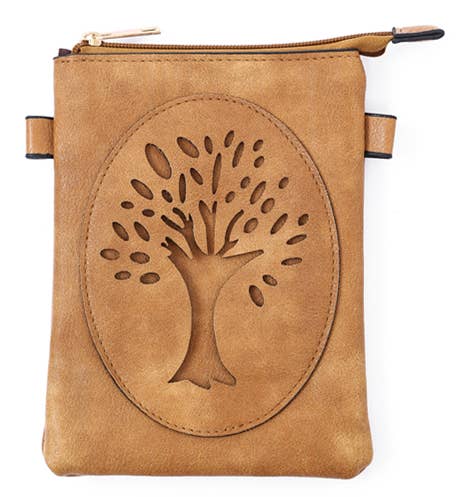 Beige - Tree of Life Crossbody Bag