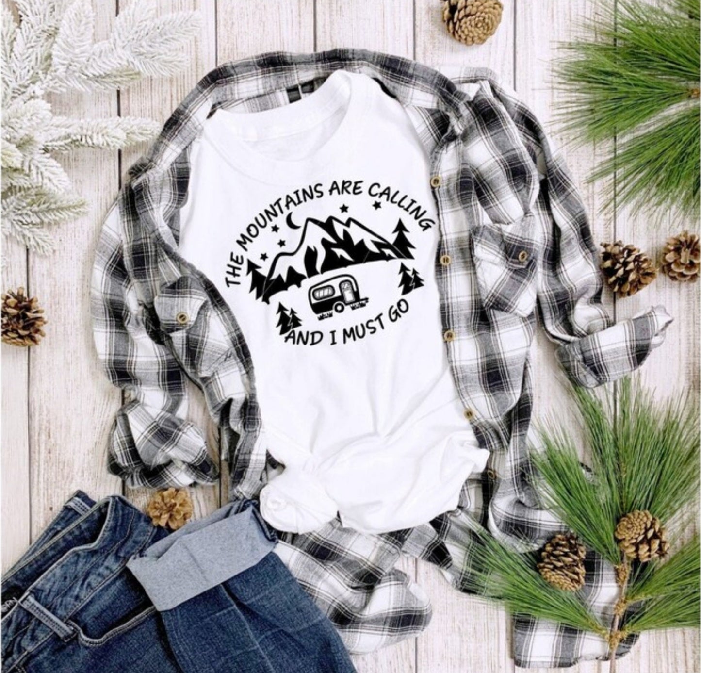 The Mountains are Calling and I Must Go Long or Short Sleeve Tee Shirt