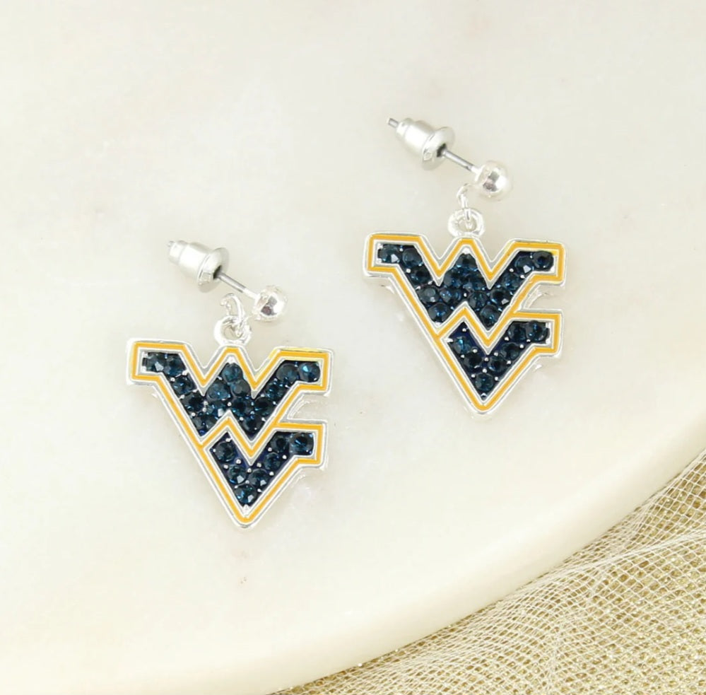 WV Crystal Logo Earrings