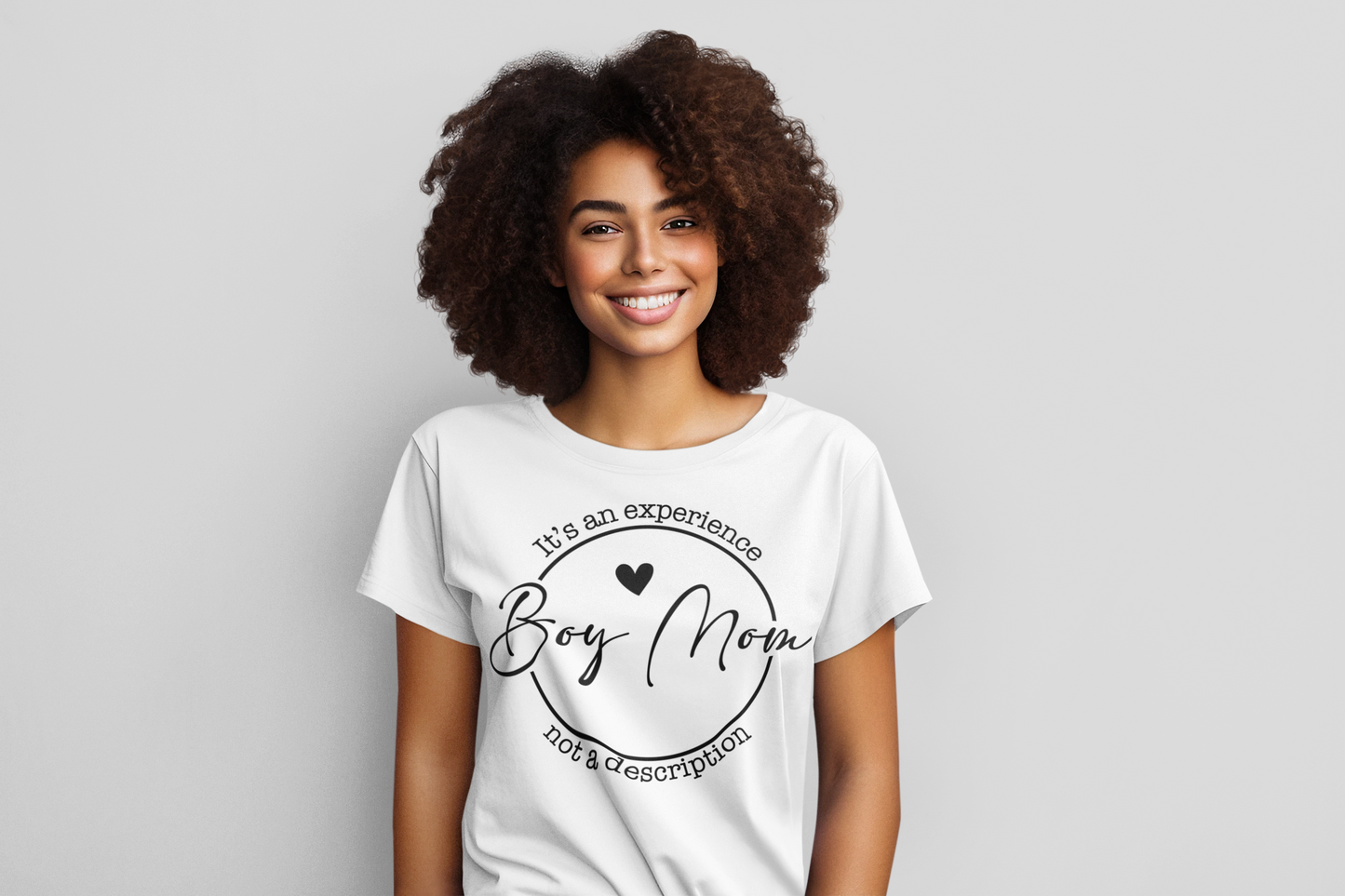 Boy Mom It's An Experience Not a Job Description Graphic Tee