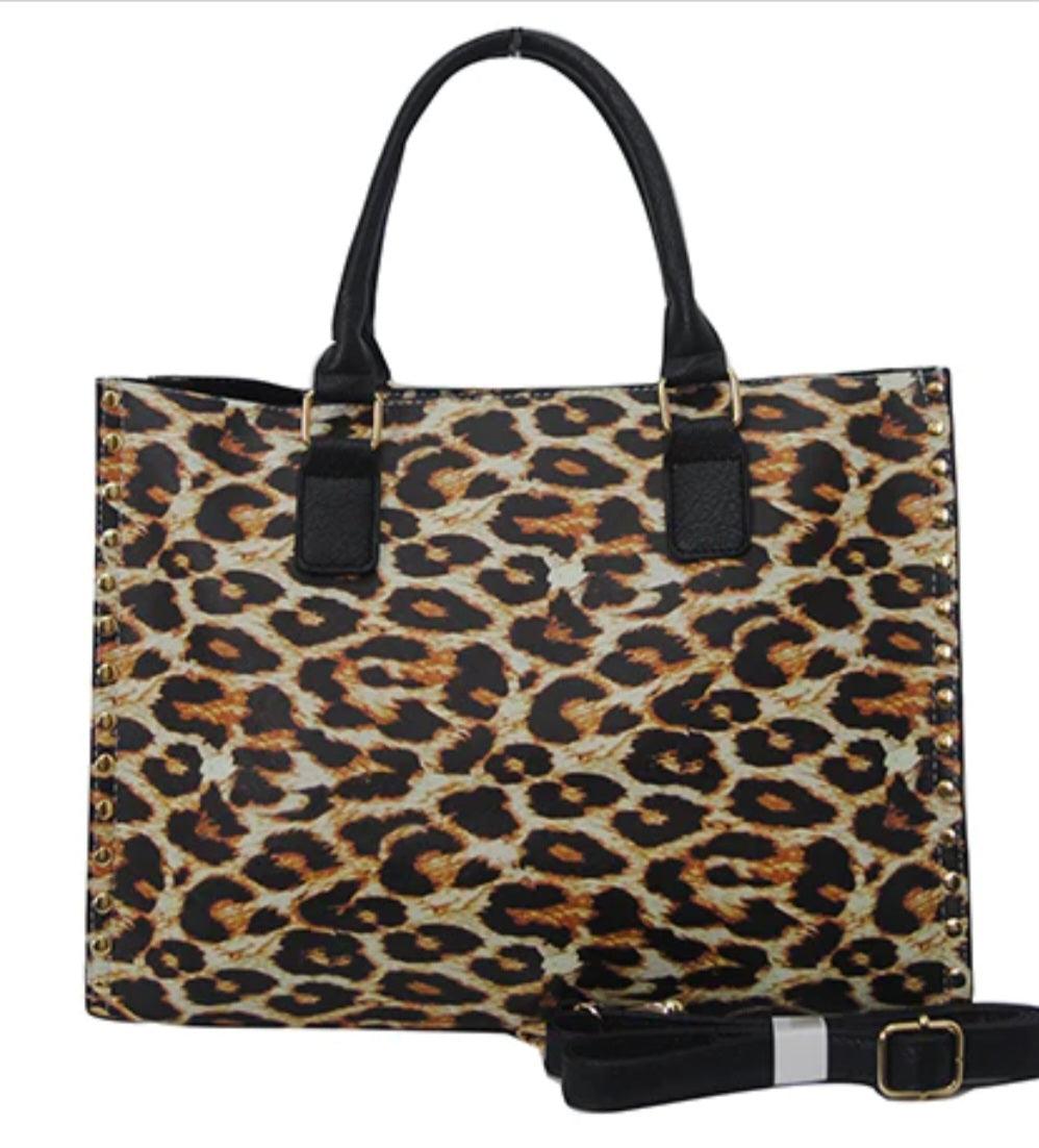 Wild Leopard 2-n-1 Faux Leather Tassle Bag