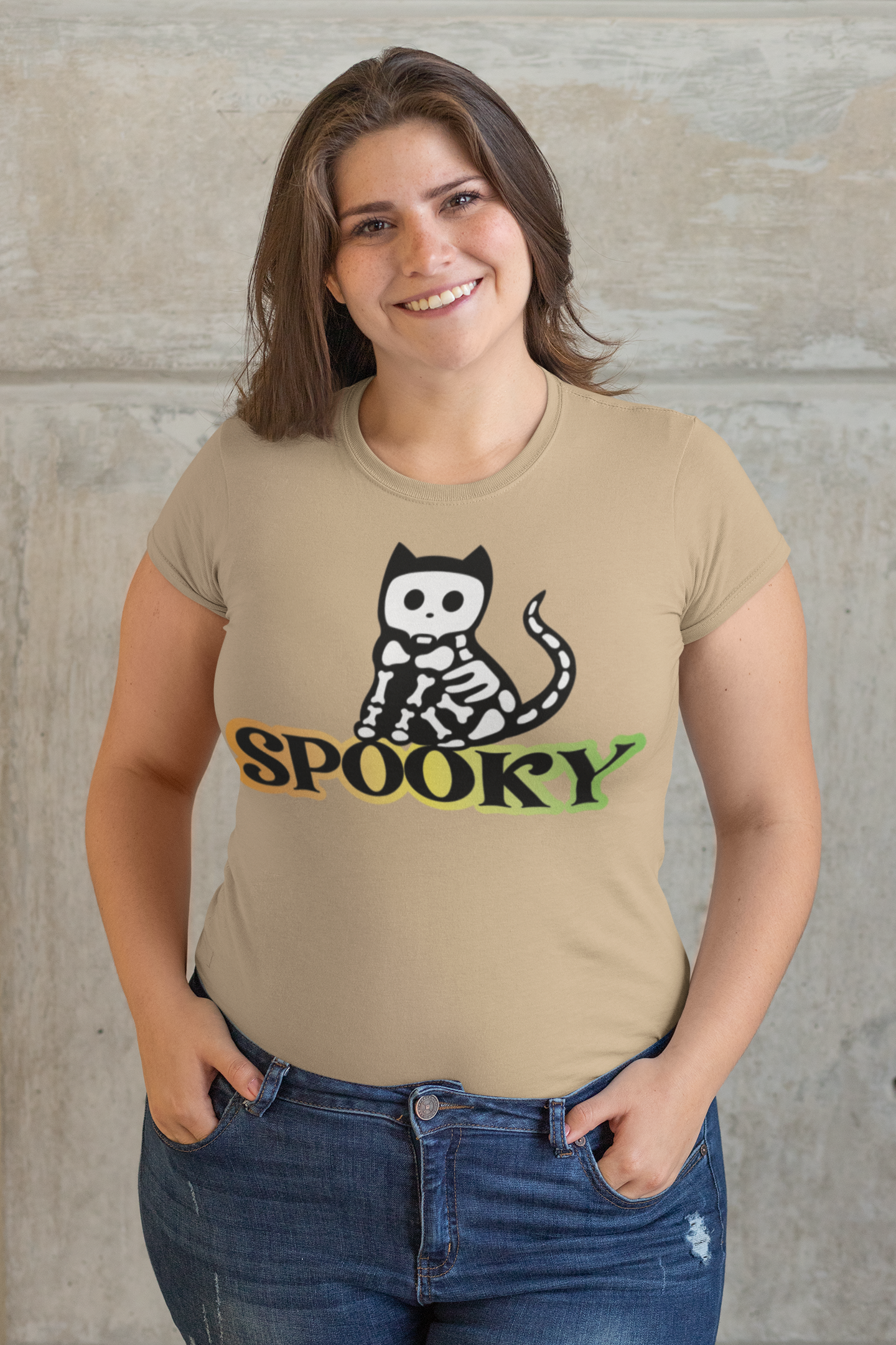 Spooky Cat in Color Regular & Plus Long or Short Sleeve Graphic Tee