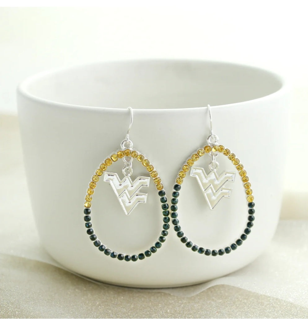 WV Crystal Logo Earrings