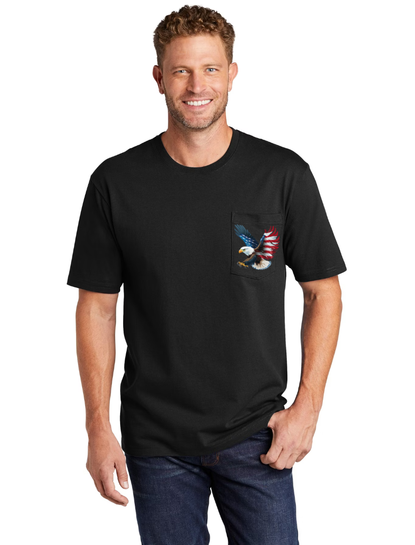 American Eagle on Black Graphic Tee