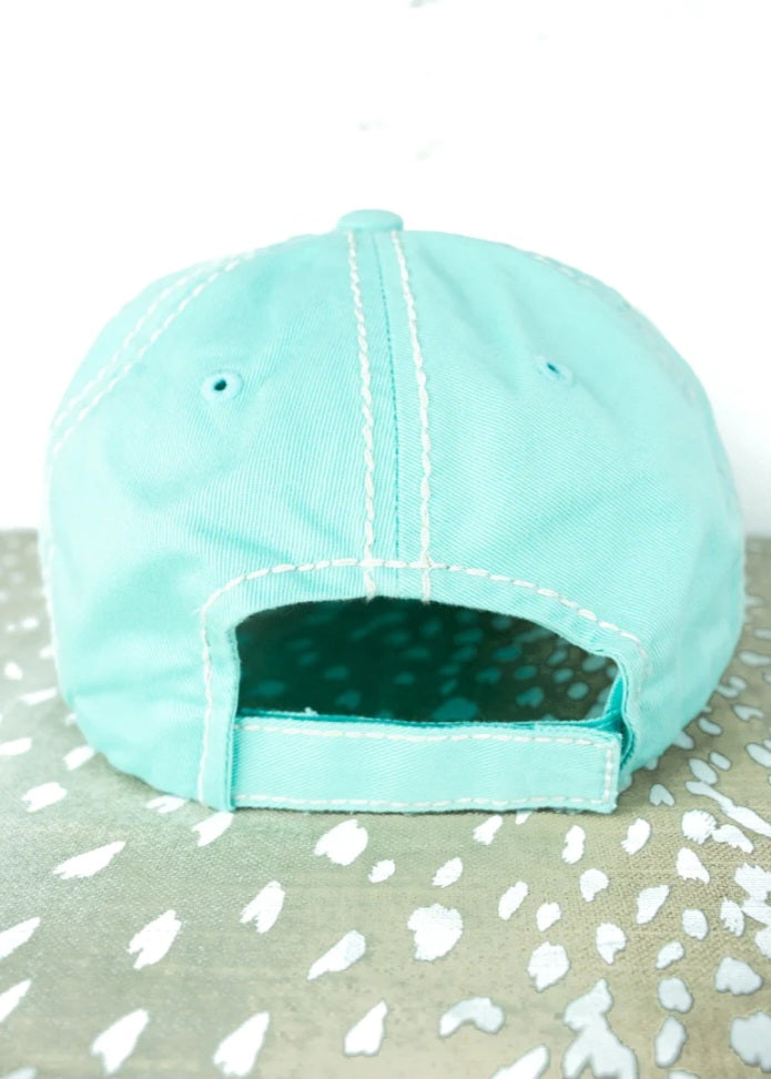 Distressed Mint Boat Hair Don't Care Hat